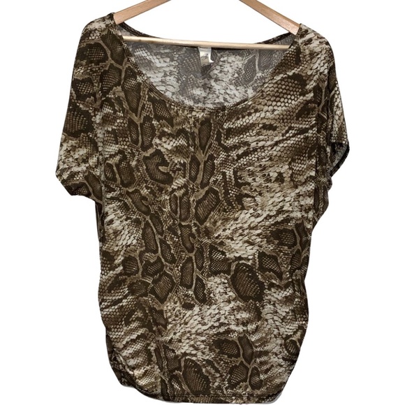 Brown and Tan Animal Print Top - Picture 1 of 10